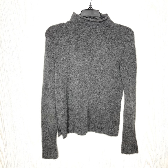 Madewell Gray High Neck Soft and Stretchy Sweater Wool and Alpaca Blend - Picture 5 of 9